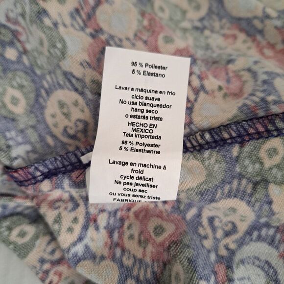 Lularoe Women's Madison Blue Yellow Flare Pockets Modest Work Skirt Sz Medium - Picture 7 of 7